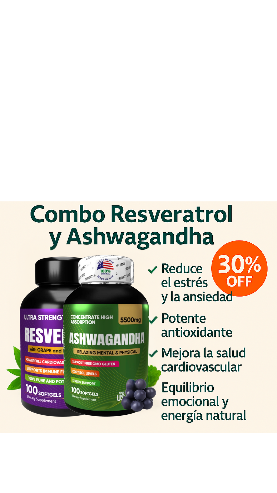 COMBO RESVERATROL Y ASHWAGANDHA
